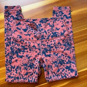 Lululemon All You Do Tight 25” | Floral Coral & Blue | Size 6 | EUC